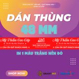  Băng Keo In Mỹ Phẩm Cao Cấp [48MMx72M] Nền Đỏ & Chữ Trắng Sữa MPCCxNMCT 