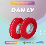  Băng Keo In 1 Màu Theo Yêu Cầu [12MMx72M] Nền Đỏ & Màu In Trắng Sữa Dán Ly, Dán Hộp 12NMCT 
