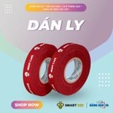  Băng Keo In 1 Màu Theo Yêu Cầu [12MMx72M] Nền Đỏ Đậm & Màu In Trắng Sữa Dán Ly, Dán Hộp 12NMCT 