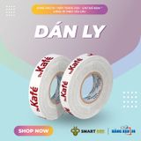  Băng Keo In 1 Màu Theo Yêu Cầu [12MMx72M] Nền Trắng Sữa & Màu In Đỏ Đậm Dán Ly, Dán Hộp 12NTCM 