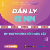  Băng Keo In 1 Màu Theo Yêu Cầu [12MMx72M] Nền Trắng Sữa & Màu In Đỏ Nhạt Dán Ly, Dán Hộp 12NTCM 