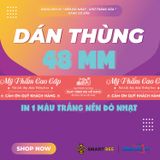  Băng Keo In Mỹ Phẩm Cao Cấp [48MMx72M] Nền Đỏ Nhạt & Chữ Trắng Sữa MPCCxNMCT 
