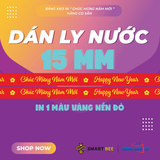  Băng Keo In Chúc Mừng Năm Mới 15MM x 72M - Nền Đỏ - Chữ Vàng 