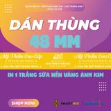  Băng Keo In Mỹ Phẩm Cao Cấp [48MMx72M] Nền Vàng Ánh Kim & Chữ Trắng Sữa MPCCxNMCT 