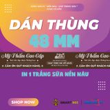  Băng Keo In Mỹ Phẩm Cao Cấp [48MMx72M] Nền Nâu & Chữ Trắng Sữa MPCCxNMCT 