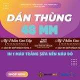  Băng Keo In Mỹ Phẩm Cao Cấp [48MMx72M] Nền Nâu Đỏ & Chữ Trắng Sữa MPCCxNMCT 