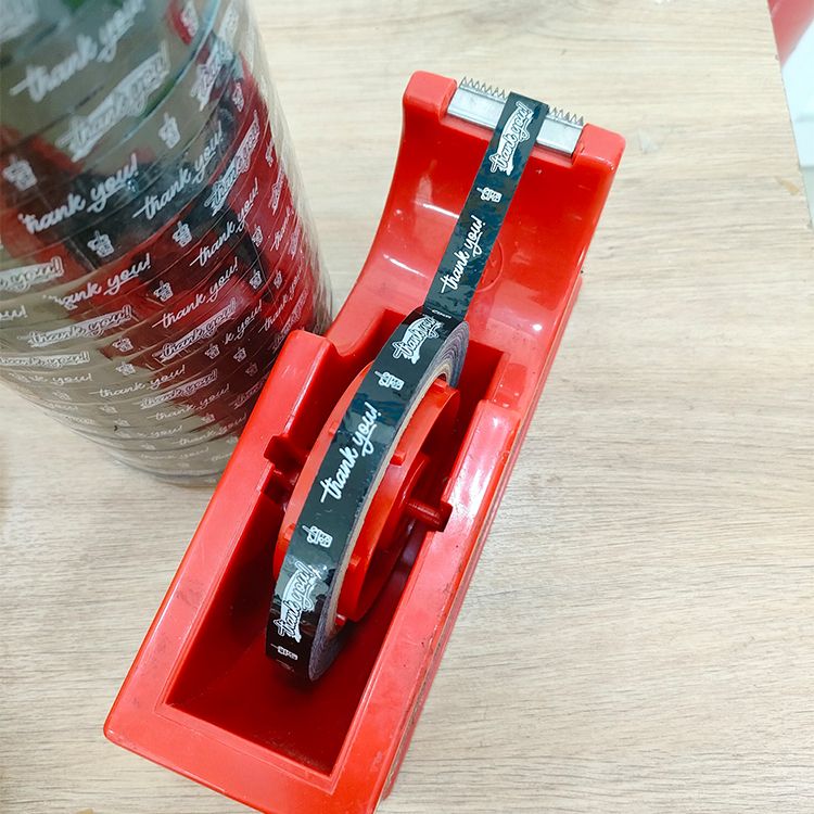  Băng keo in Thank You [12MMx72M] - Nền Đen & Chữ Trắng Sữa 12TYxNMCT 