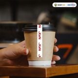  Băng Keo In 1 Màu Theo Yêu Cầu [12MMx72M] Nền Trắng Sữa & Màu In Đỏ Đậm Dán Ly, Dán Hộp 12NTCM 