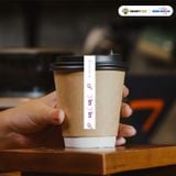  Băng Keo In 1 Màu Theo Yêu Cầu [12MMx72M] Nền Trắng Sữa & Màu In Tím Dán Ly, Dán Hộp 12NTCM 