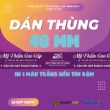  Băng Keo In Mỹ Phẩm Cao Cấp [48MMx72M] Nền Tím Đậm & Chữ Trắng Sữa MPCCxNMCT 