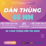  Băng Keo In Mỹ Phẩm Cao Cấp [48MMx72M] Nền Tím Nhạt & Chữ Trắng Sữa MPCCxNMCT 