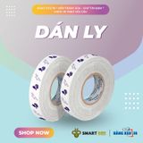  Băng Keo In 1 Màu Theo Yêu Cầu [12MMx72M] Nền Trắng Sữa & Màu In Tím Đậm Dán Ly, Dán Hộp 