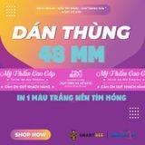  Băng Keo In Mỹ Phẩm Cao Cấp [48MMx72M] Nền Tím Hồng & Chữ Trắng Sữa MPCCxNMCT 