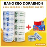  COMBO 2 Cây Băng Keo Doraemon 48mm (12 Cuộn) + [TẶNG DAO CẮT] 