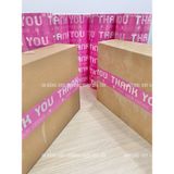  [CÓ SẴN] Băng keo in Thank You màu hồng gói hàng Nước hoa chính hãng (dài 65met) 