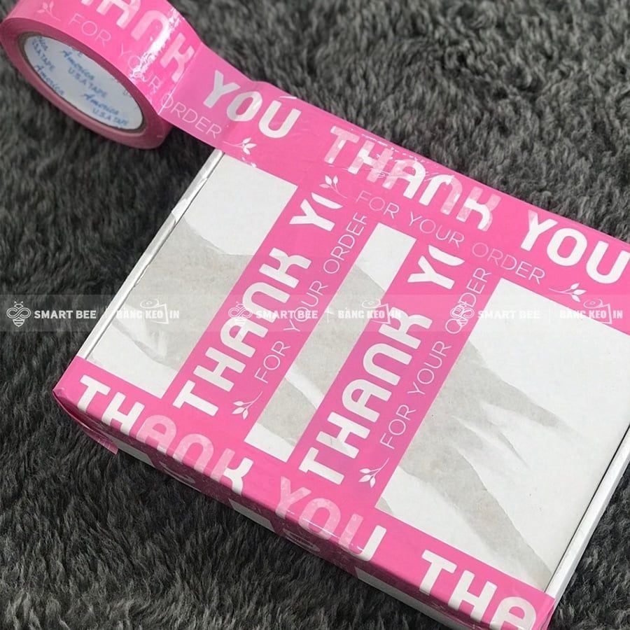  [CÓ SẴN] Băng keo Thank You niêm yết hộp mỹ phẩm (200gr/cuộn) 