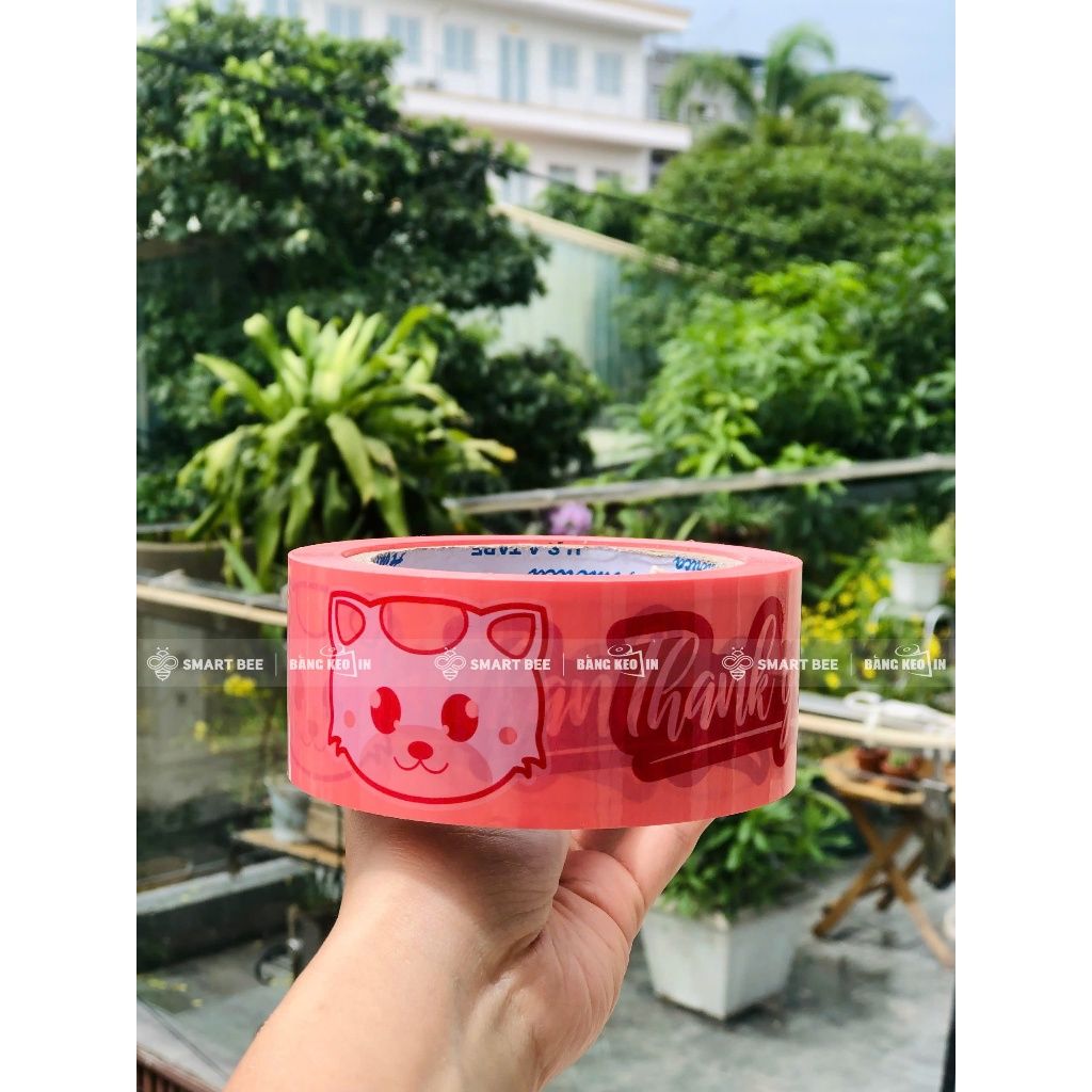  [CÓ SẴN] Băng keo THANK YOU hoạ tiết mèo độc đáo (niêm phong, trang trí, đóng gói hàng) 