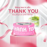  [CÓ SẴN] Băng keo in Thank You màu hồng gói hàng Nước hoa chính hãng (dài 65met) 