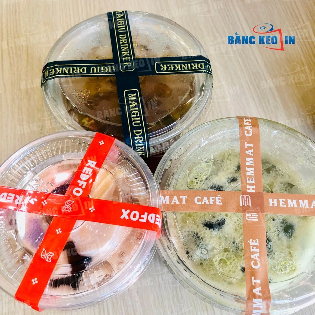  [SALE] Băng keo in dán nắp ly, nắp hộp 12mm, 15mm 