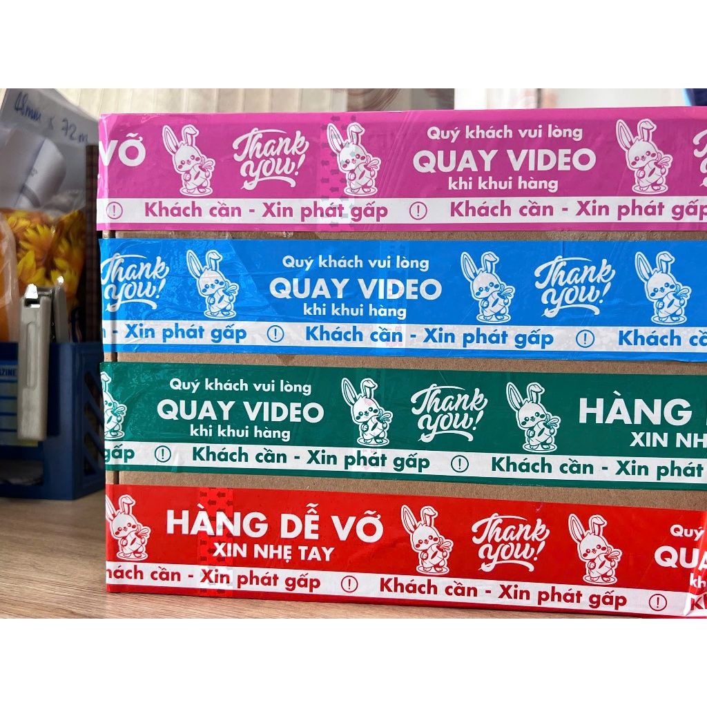  COMBO 2 Cây Băng Keo In Mẫu A Phát Gấp + [TẶNG DAO CẮT] 