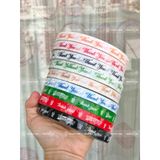  BĂNG KEO IN SẴN MẪU THANK YOU DÁN LY TRÀ SỮA 12MM | 6 MÀU 