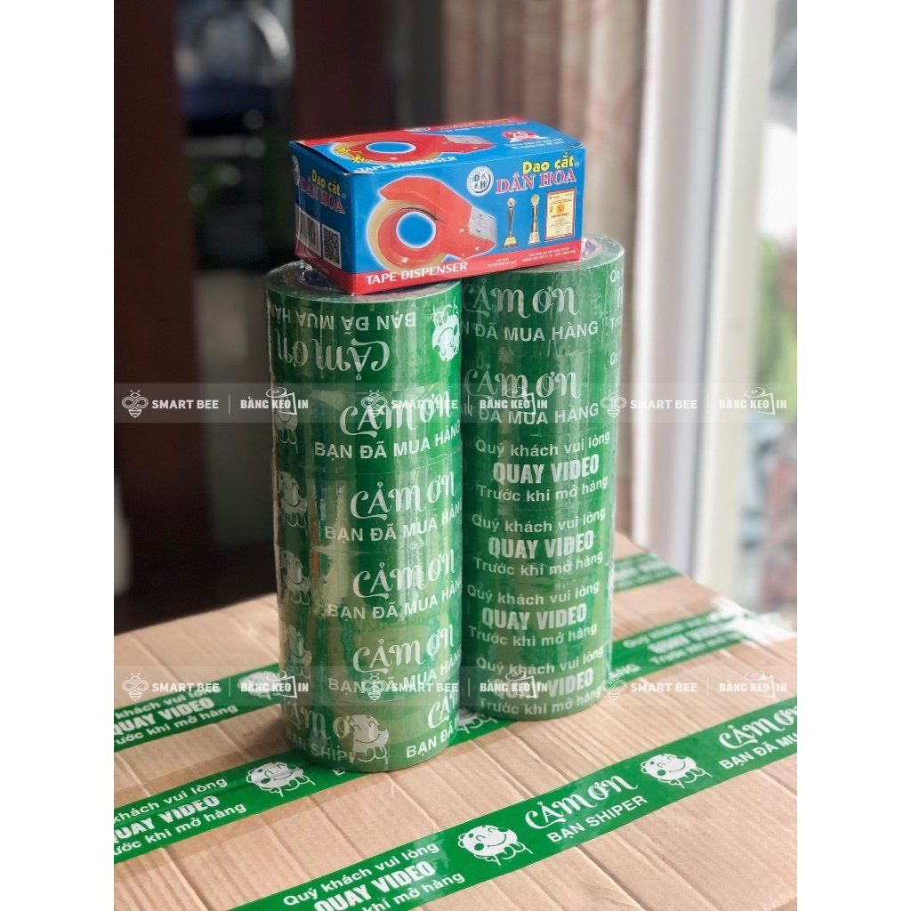  COMBO 2 Cây Băng Keo In Mẫu B Quay Video 48mm + [TẶNG DAO CẮT] 