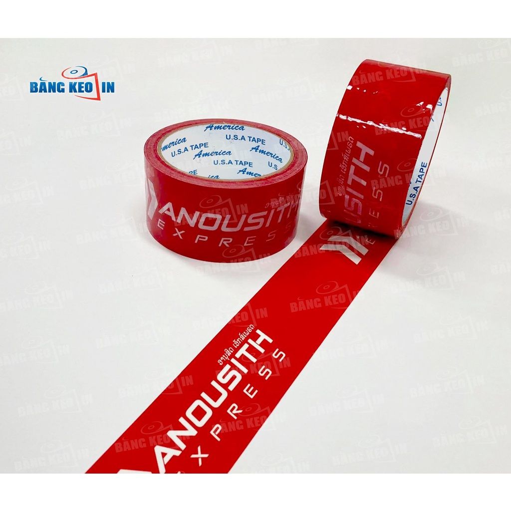  [MỚI] Băng keo màu ĐỎ in chữ, in logo theo yêu cầu 
