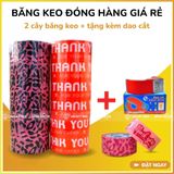  COMBO 2 Cây Băng Keo In 48mm (12 Cuộn) + [TẶNG DAO CẮT] 