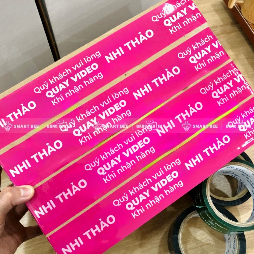  Băng keo in chữ HÀNG DỄ VỠ, QUAY VIDEO, THANK YOU (in theo yêu cầu) 