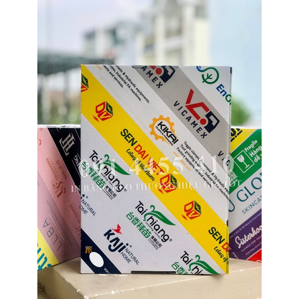  Băng keo in logo 2 màu theo yêu cầu 