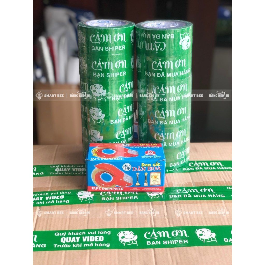  COMBO 2 Cây Băng Keo In Mẫu B Quay Video 48mm + [TẶNG DAO CẮT] 