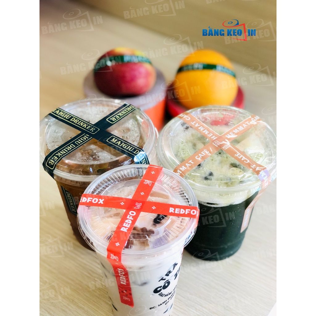  [SALE] Băng keo in dán nắp ly, nắp hộp 12mm, 15mm 