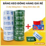  COMBO 2 Cây Băng Keo In 48mm (12 Cuộn) + [TẶNG DAO CẮT] 