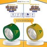  Băng keo màu XANH LÁ in logo, in chữ màu VÀNG (in theo yêu cầu) BKMI 