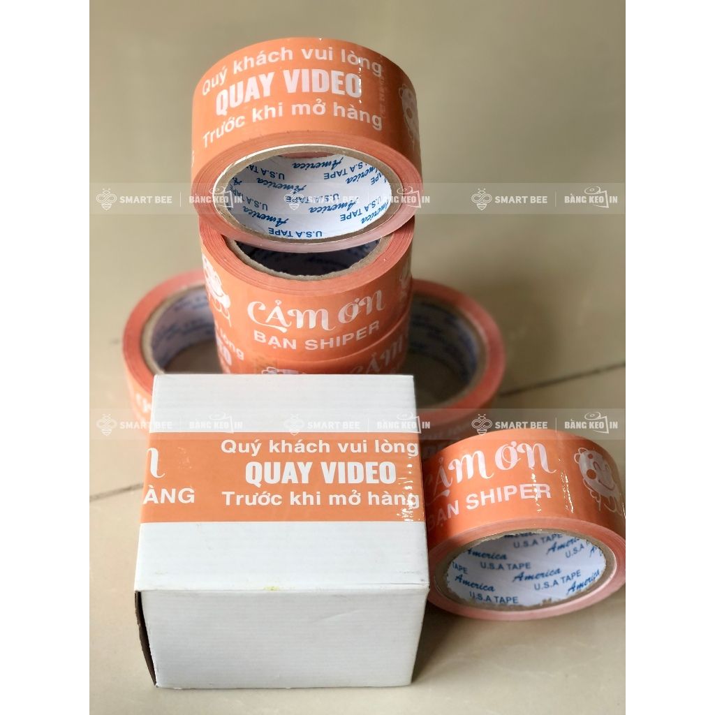  COMBO 2 Cây Băng Keo In Mẫu B Quay Video 48mm + [TẶNG DAO CẮT] 