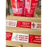  COMBO 12 Cuộn Băng Keo Đỏ Trắng In Chữ HÀNG DỄ VỠ + [TẶNG 1 CUỘN] 