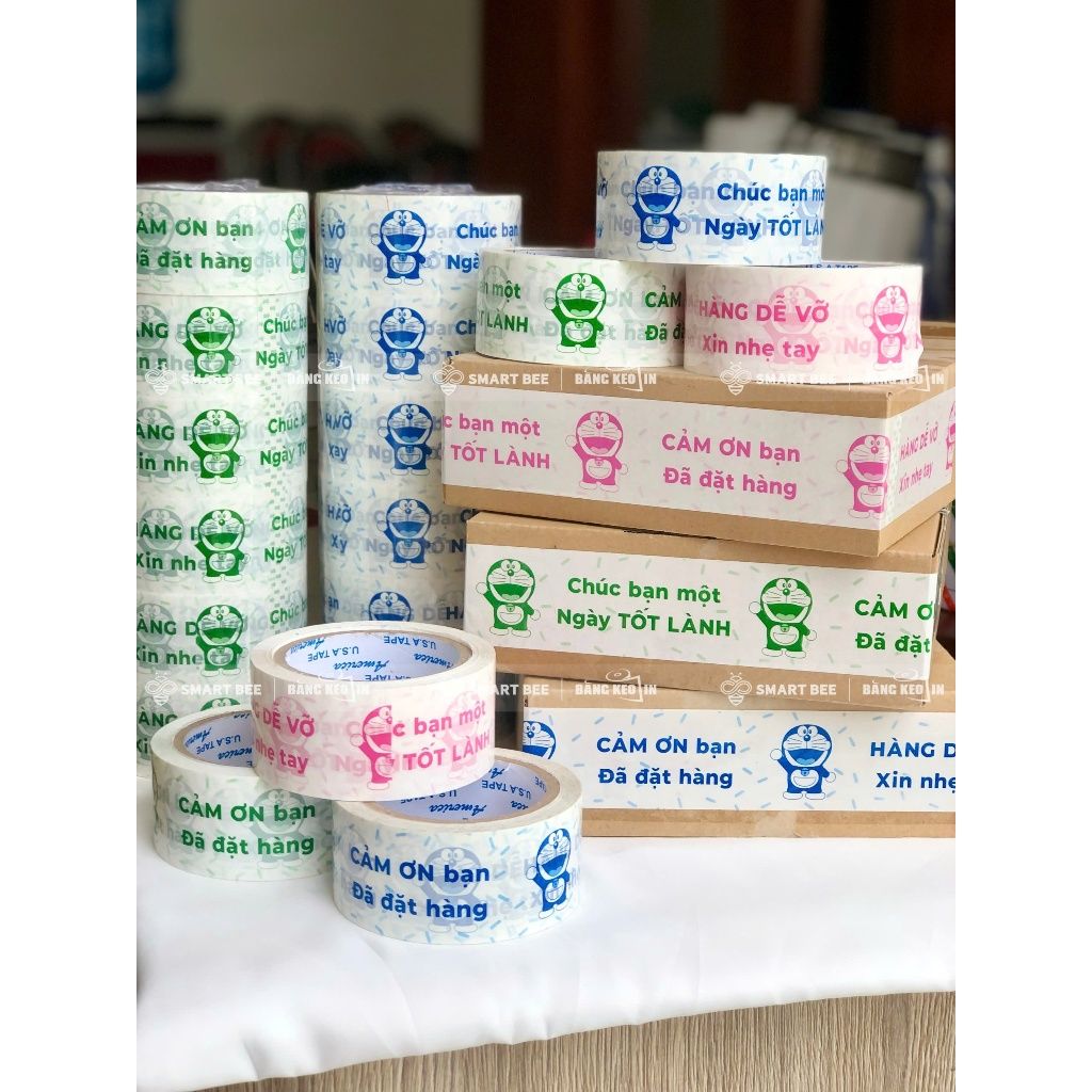  COMBO 2 Cây Băng Keo Doraemon 48mm (12 Cuộn) + [TẶNG DAO CẮT] 
