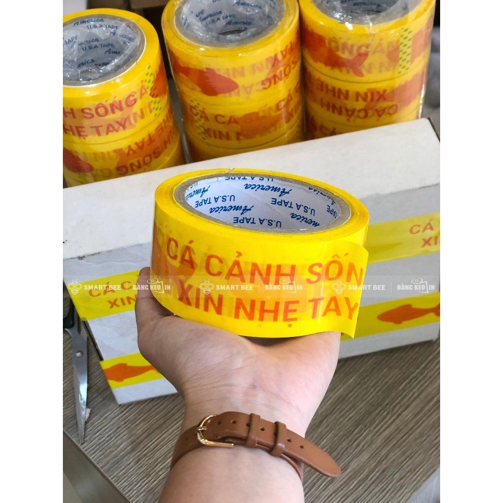  [CÓ SẴN] Băng keo niêm phong CÁ CẢNH SỐNG XIN NHẸ TAY 