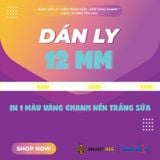  Băng Keo In 1 Màu Theo Yêu Cầu [12MMx72M] Nền Trắng Sữa & Màu In Vàng Chanh Dán Ly, Dán Hộp 12NTCM 