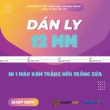  Băng Keo In 1 Màu Theo Yêu Cầu [12MMx72M] Nền Trắng Sữa & Màu In Xám Dán Ly, Dán Hộp 12NTCM 