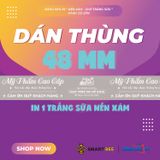  Băng Keo In Mỹ Phẩm Cao Cấp [48MMx72M] Nền Xám & Chữ Trắng Sữa MPCCxNMCT 