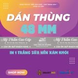  Băng Keo In Mỹ Phẩm Cao Cấp [48MMx72M] Nền Xám Khói & Chữ Trắng Sữa MPCCxNMCT 