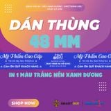  Băng Keo In Mỹ Phẩm Cao Cấp [48MMx72M] Nền Xanh Dương & Chữ Trắng Sữa MPCCxNMCT 