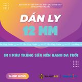  Băng Keo In 1 Màu Theo Yêu Cầu [12MMx72M] Nền Xanh Da Trời & Màu In Trắng Sữa Dán Ly, Dán Hộp 