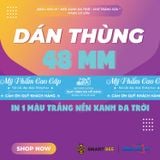  Băng Keo In Mỹ Phẩm Cao Cấp [48MMx72M] Nền Xanh Da Trời & Chữ Trắng Sữa MPCCxNMCT 