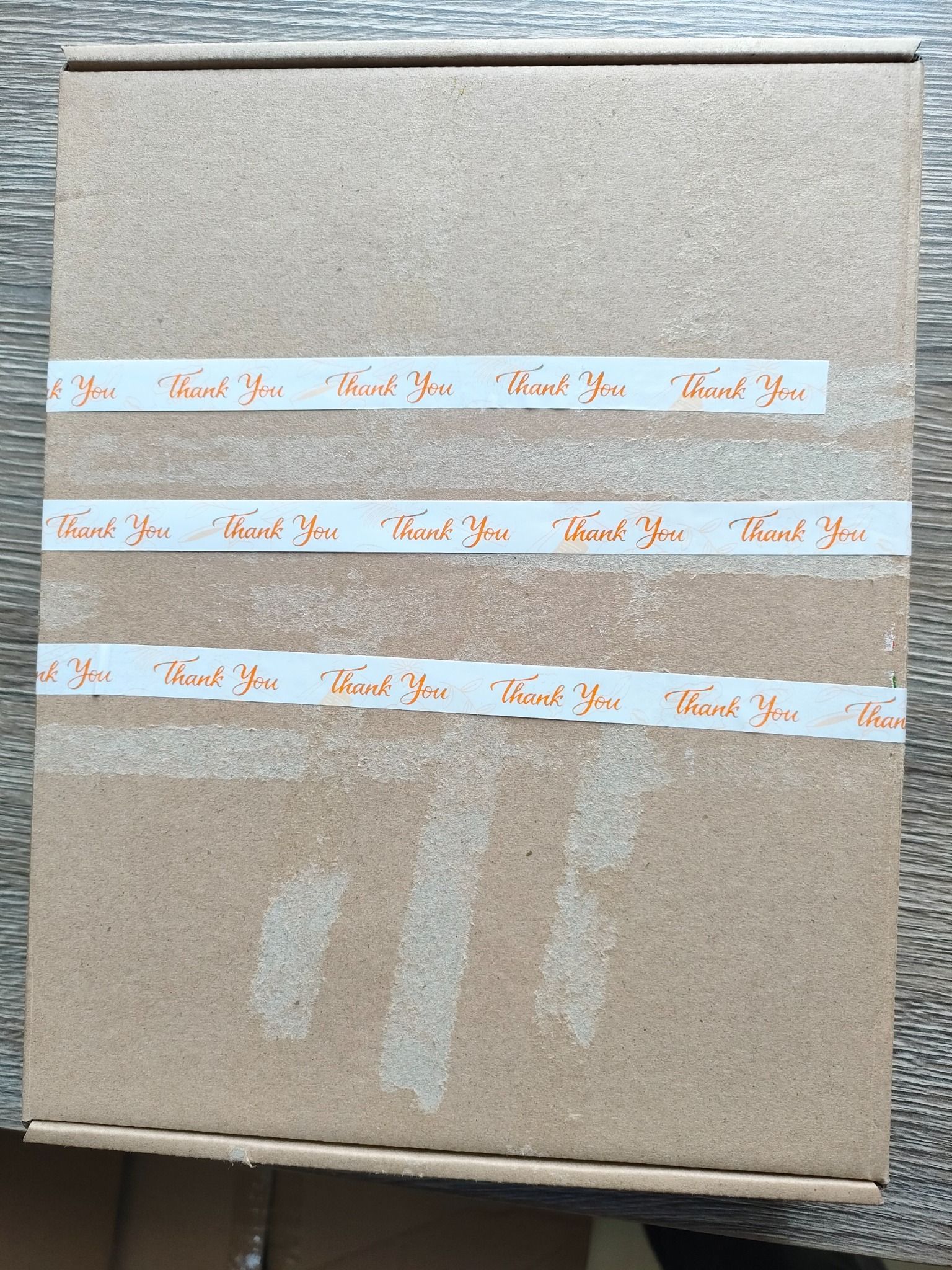  Băng Keo In Thank You [12MMx72M] Cam & Trắng Sữa Dán Ly, Dán Hộp 
