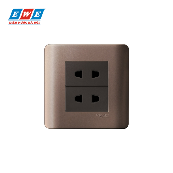 Bộ ổ cắm đôi 2 chấu 10A Zencelo E84426U2_SZ_G19
