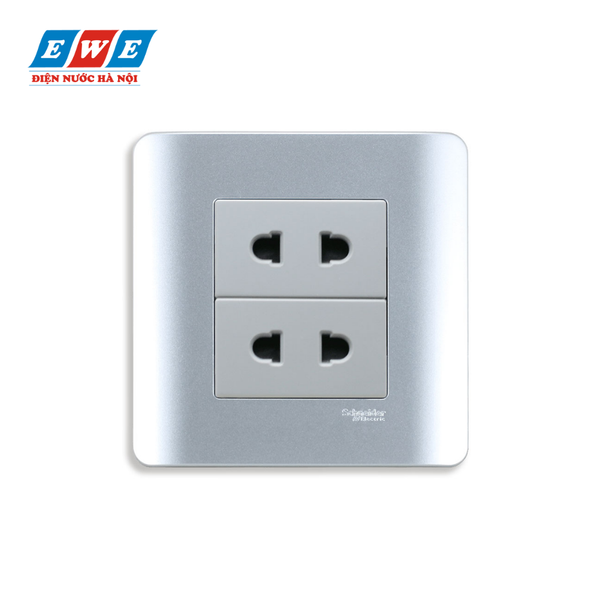 Bộ ổ cắm đôi 2 chấu 10A Zencelo E84426U2_SA_G19