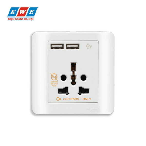 Bộ ổ cắm đa năng và sạc USB đôi 2.1A Zencelo E8442616USB_WE_G19