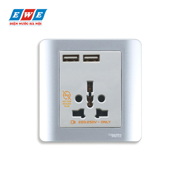 Bộ ổ cắm đa năng và sạc USB đôi 2.1A Zencelo E8442616USB_SA_G19